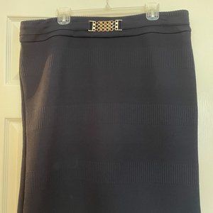 Navy Knit Pencil Skirt